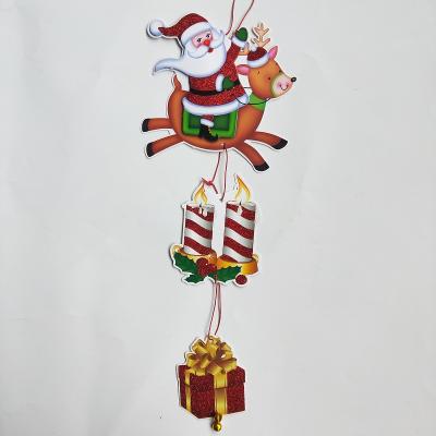 China Eco-Friendly Christmas Tree Hanging Santa Candle Decoration Christmas Party Ornament Paper Card Pendants Christmas Gifts for sale