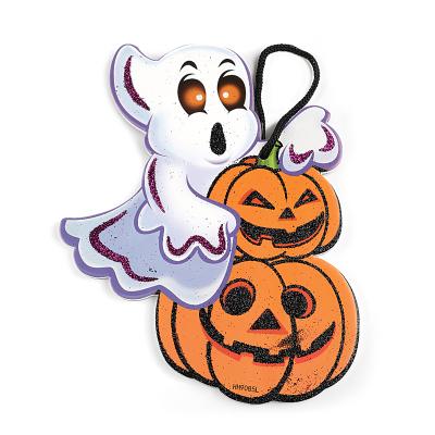 China Eco - Friendly Custom Halloween Ghost Two Pumpkin Pattern Party Halloween Wall Hanging Decoration for sale