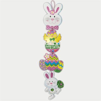 China Easter Decorations Home Colorful Hanging Bunny and Easter Eggs Colorful Cartoon Hanging Decor Kits for Party Supplies for sale