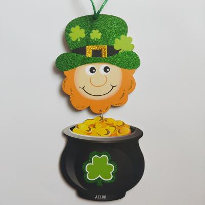 China Lucky Irish Green Shamrock St. Patrick's Day Hanging Decorations and Leprechauns Saint Patricks Day Colorful Hanging Decorations for sale