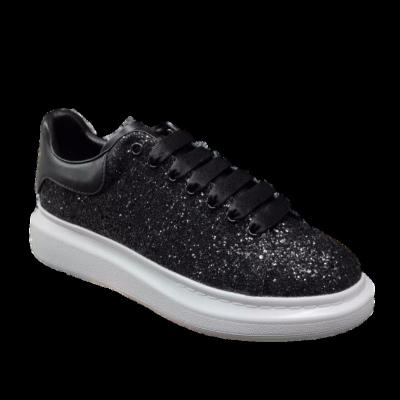 China Cushioning Little White McQueenm Shoes For Women 2022 New Leather Thick-soled Heighten Sports Glitter Fluorescent Reflector McQueenn Couple for sale