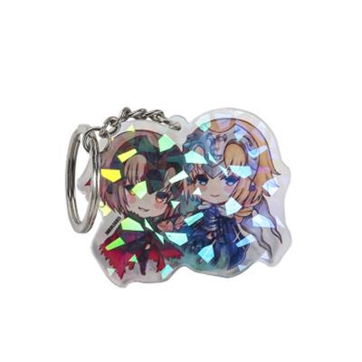 China Customized Key Chain Eco-friendly Laser Acrylic Epoxy Acrylic Animation Cartoon Key Chain Masks Anime Pendant for sale