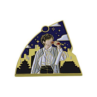 China High Quality Custom 3D News Star Cartoon Paint Drip Zinc Alloy Badge For Metal for sale