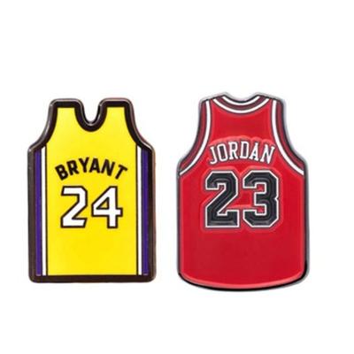 China Custom 3D Cartoon Basketball Fan Tank Top Enamel Pin Kobe Fans Curry Jersey Clothes For Backpack Accessories Badge for sale