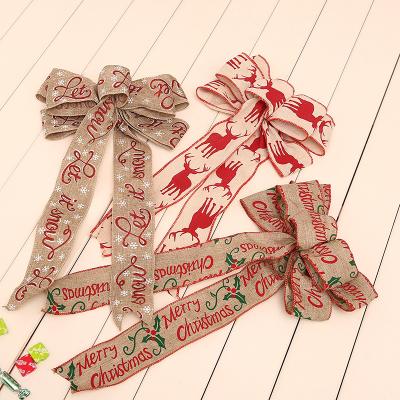 China Christmas In Stock Holiday Festive Ribbon Bow Wholesale Christmas Tree Ornament Red Christmas Bows for sale