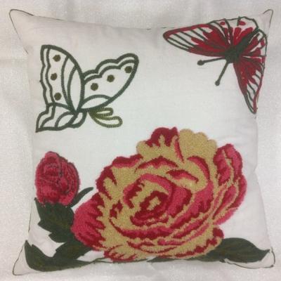 China Embroidery cushion cover with butterfly design. for sale