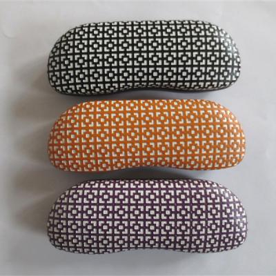 China Fashionable glasses cases with geometric drawing design leather for sale