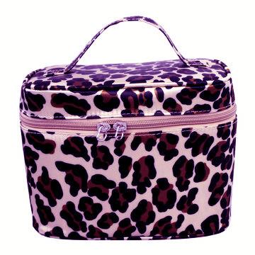 China Hot selling cosmetic bag with printed leopard design for sale