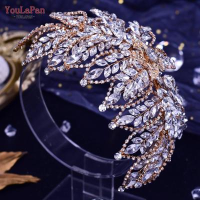 China Fashion Youlapan HP413 Ladies Feast Crown Silver Rhinestone Hair Piece Girls Headband Wedding Accessories Bridal Main Wear for sale