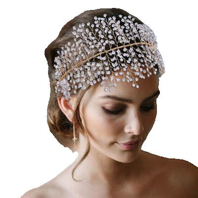 China YouLaPan HP258 Elegant Rhinestone Bridal Luxury Wide Headpiece, Bridal Hair Accessories Headpiece Wedding for sale