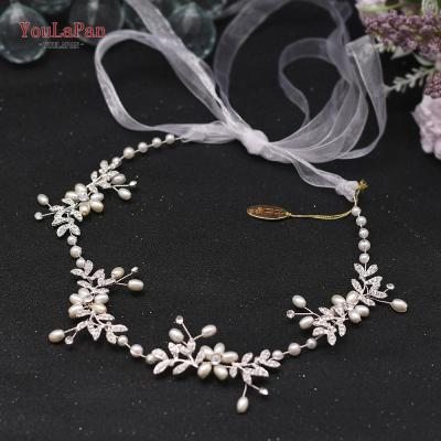 China YouLaPan HP152 Hot Sale Fashion Wedding Headwear Bridal Hair Vine Rhinestone Pearl Headband Hair Accessories Ladies Tiara Tiara for sale