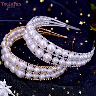 China Youlapan HP400 2021 Latest Rhinestone Fashion Pearl/Hair Accessories, Girls' Daily Decorative Headbands, Bridal Wedding Hair Band for sale