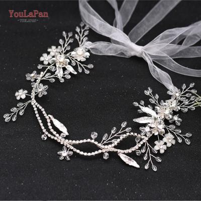 China Party YouLaPan HP348 Silver Color Alloy Flower Wedding Hair Band, Crystal Bridal Headpiece Fashion Accessories White for sale