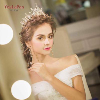 China Wedding Accessorize YouLaPan HP334 Bride Wedding Tiara Bride Rose Gold Tiara Crystal Crown Korean Jewelry Tiara for sale