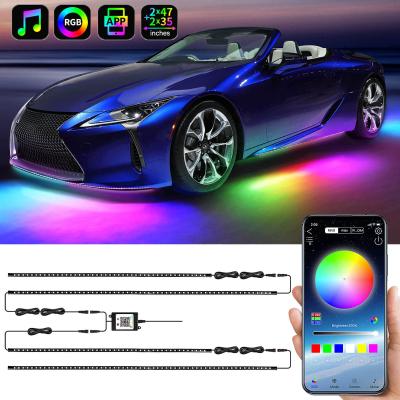 China Waterproof RGB App Control OEM Car 12v Chassis Atmosphere Light App Control Colorful RGB Led Strip for sale