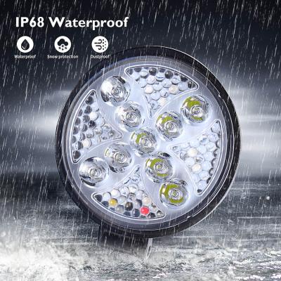 China 12V 24V Waterproof LED Lens Spotlight Around 9 LED Beads Work Light Super Bright Off Road LED Car Light for sale