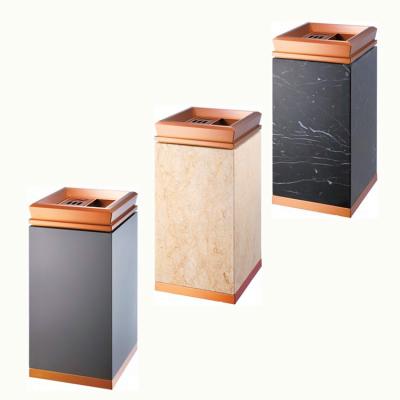 China Sustainable Hot Sale Trash Can For Hotel Stainless And Marble Trash Can Stone for sale