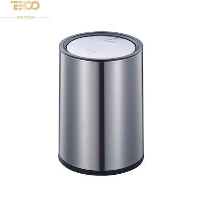 China Round Swing Top Waste Bins Sustainable Metal Bins With Lips For Kitchen for sale