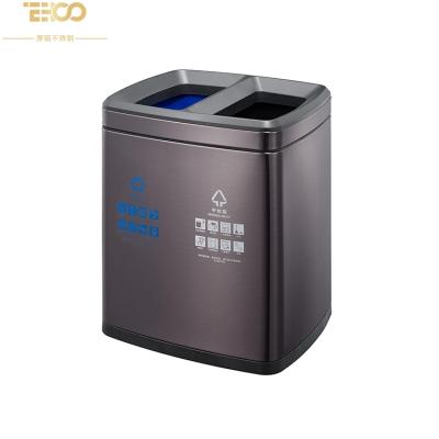 China Sustainable Double Compact Slim Open Top Recycling Bins , Recyclable Garbage Bucket , 12 Liter Recycling Compost Waste Bins for sale