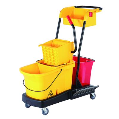 China Hotel Quality Strong Housekeeping Trolley Cleaning Carts For Floor, Hotel Cleaning Service Trolley Plastic Trolley for sale