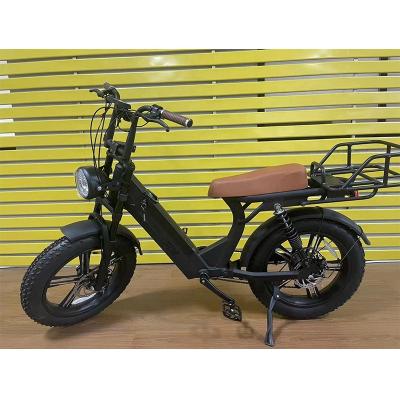 China China 48v 500w Aluminum Alloy Vintage Retro Fat Tire E Bike Long Range Full Suspension MTB Electric Bike Retro Mountain Adult Bicycle for sale