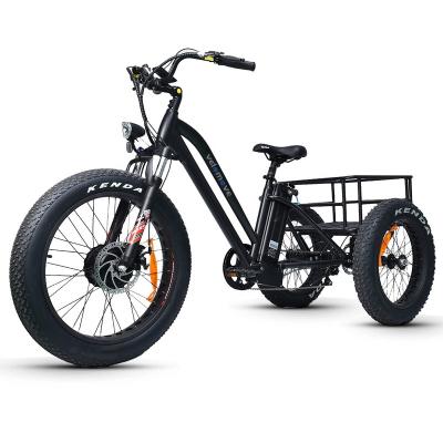 China Cheap VeloMove Electric Cargo Tricycle 48V 500W E Bike Three Wheel Trike Delivery Bike For Cargo for sale