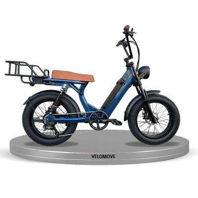 China 2022 Aluminum Alloy Popular Model Ebike Suspension 500W 750W Full 20 Inch Tire Fat Moped Electric Bike for sale