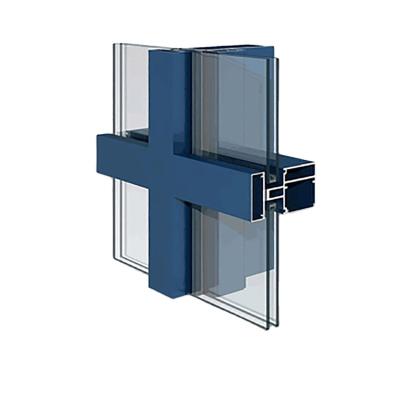 China Modern Type Curtain Wall Glass Wall Extrusion Aluminum Profile Glass Wall Construction Aluminum Finish Building for sale