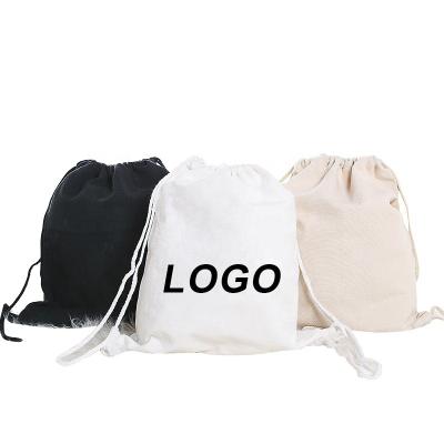 China Best Wholesale Durable Dust Bags Cotton Canvas Drawstring Bag White Backpack With Logo for sale