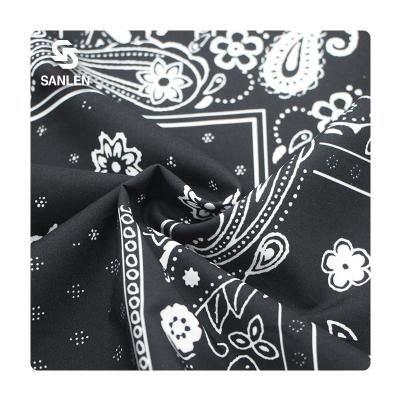 China Stain Resistant 100D Totem Paisley Bandana Pattern Printed Custom 4 Way Stretch Polyester Spandex Digital Print Fabric For Jacket for sale