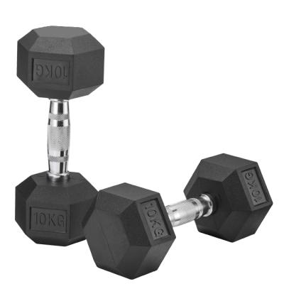 China Wholesale Price Hex Rubbell Rubber Covered Dumbbell Rubber Covered Dumbbell for sale