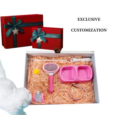 China Viable Pet Gift Box Set Funny Cat Stick Pet Comb Combination And Cat Toy Outdoor Decorative Collar for sale