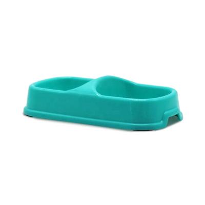 China Stocked Design Plastic Pet Double Rolls Eco-Friendly Pet Food Bowls Of Various Colors And Feed Pet Water Feeder for sale