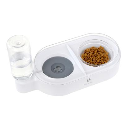 China Automatic 2 in 1 Dog Food Bowls Dog Cat Food Water Dispenser Bottle Smart Automatic Bowl Pet Feeder for sale