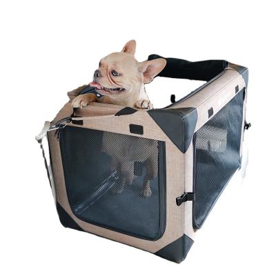 China New Design Breathable Portable Super Folding Breathable Pet Car Covered Car Pet Bag Carrier Dog Cage Washable Pet Bag For Travel for sale