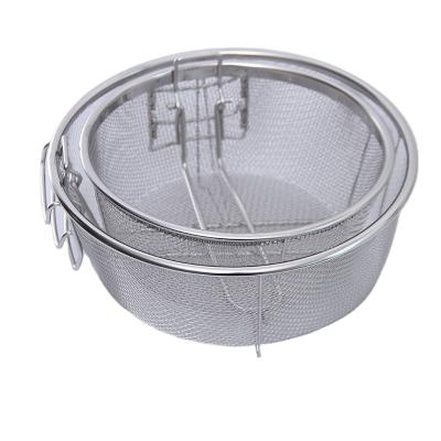 China 2021 Sustainable New Fine Quality Square Drain Frying Basket Kitchen Fryer Basket for sale