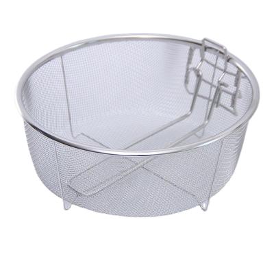 China Nice Sustainable Price Round Shape Stainless Steel Food Deep Frying Basket Deep Fryer Basket for sale