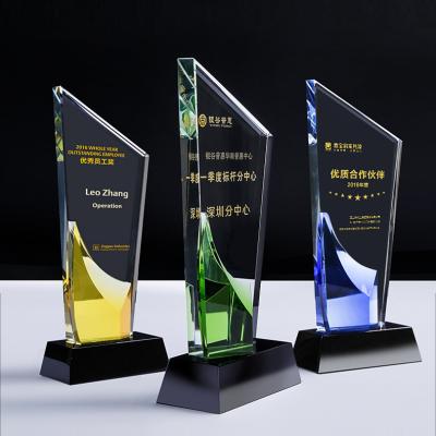 China Europe Wholesale 3d Full Color Print Carving Star Crystal Plaque Metal Trophy Awards Crystal Trophy for sale