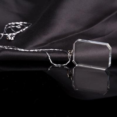 China Europe Crystal Glass Necklace Ornament Blank For 3d Laser Engraved Crystal Pendants for sale