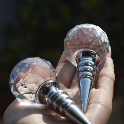 China Europe Customized Home / Souvenir Gift New Gifts Clear Glass Crystal Wine Stopper for sale