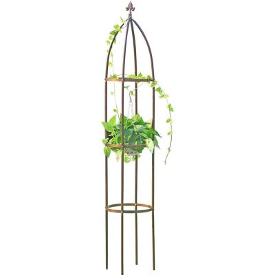 China Modern Litgrow Garden Arch Trellis for Plants Dark Bronze Rising Axle Ceremony Party Rose Thicken Metal Wedding Arches for sale