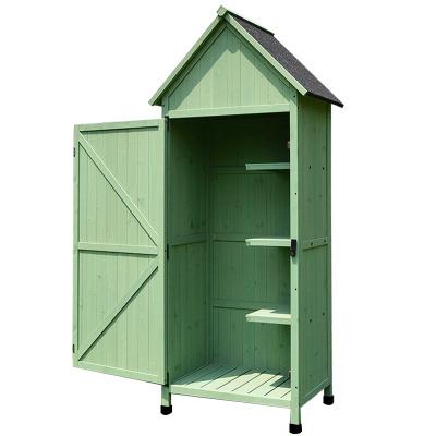 China Litgrow Storage Cabinet Garden Storage Shed Tool Cabinet Outdoor Solid Wood Waterproof Yard Balcony Easily Assembled for sale