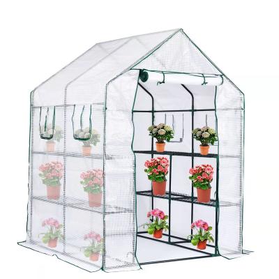 China Easily Assembled Litgrow 8 Tier Indoor Outdoor Shelves -2 Gardening Walk In Greenhouse For Grow Plant Herbs Flowers Warm House for sale