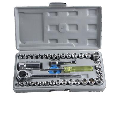 China 40 Piece Auto Repair Set of Automobile and Motorcycle Combination Tool Socket Set Tool Box Wrench Socket Combination Kit for sale