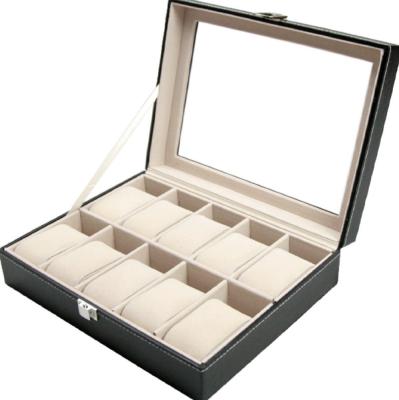 China Wholesale 10 PU Manufacturers Wooden PU Watch Display Box Display for sale