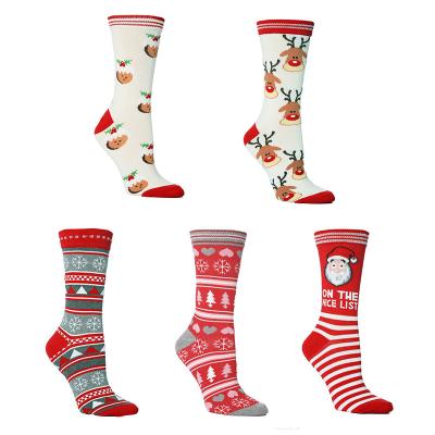 China Winter QUICK DRY Women's Cotton Tube Socks Christmas Decoration Gift Socks New Year Christmas Cartoon Gift Socks for sale