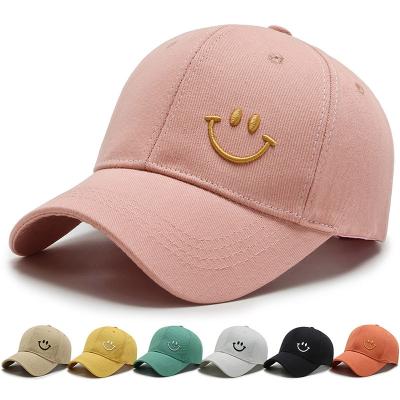 China Character YouYe Men's Women's Colorful Smiley Face Baseball Cap Embroidered Trucker Hat Street Hip Hop Dad Hat for sale