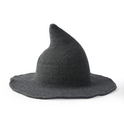 China 2022 Party Halloween Witch Hat Kids Wizard Hat Women Men Festival Decoration Wool Knitted Hat For Party Cosplay Costume Accessory for sale