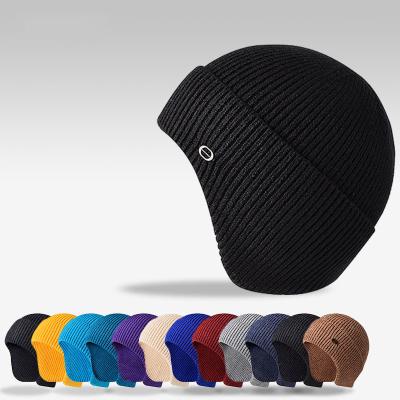 China YouYe COMMON Men's Winter Windproof Hat Ski Skull Warm Knit Caps Outdoor With Earflap Beanie Hat for sale