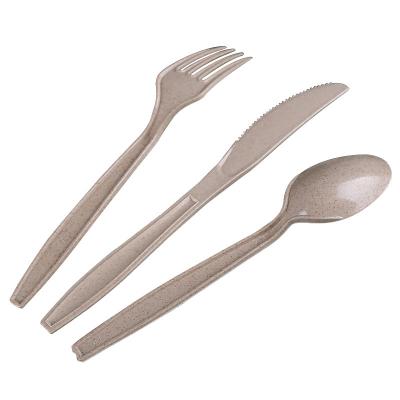 China Viable Hot Saling Environment Protect Wheat Common Plastic Straw Replacement Biodegradable Fork, Knife, Spoon Cultery Set for sale